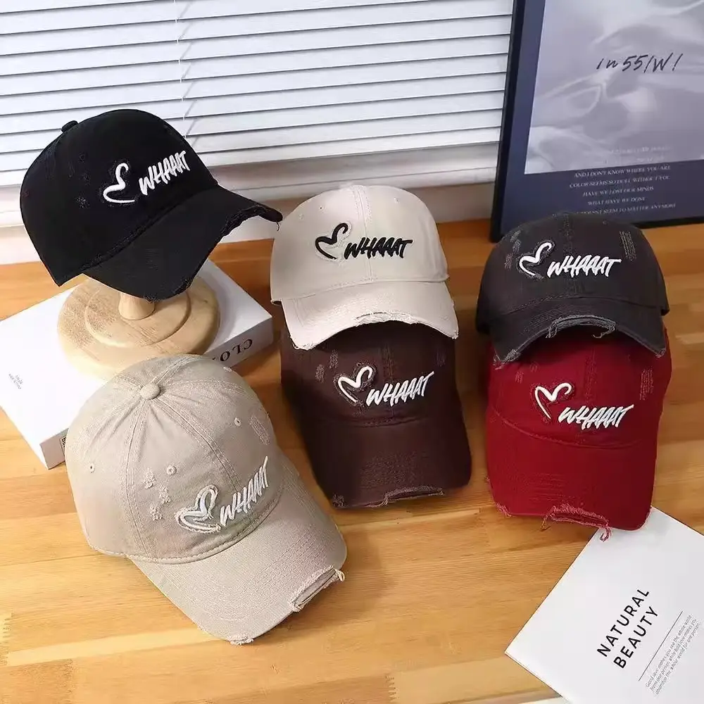 Red Korean Style Baseball Cap for Men Women 2025