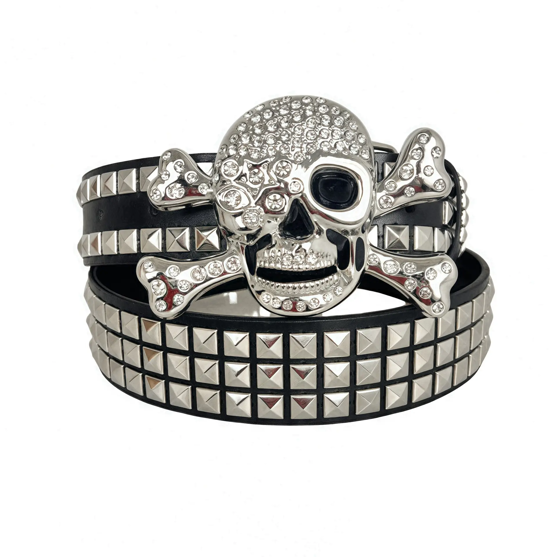 Punk Skull Rhinestone Belt for Men Women - Image 3
