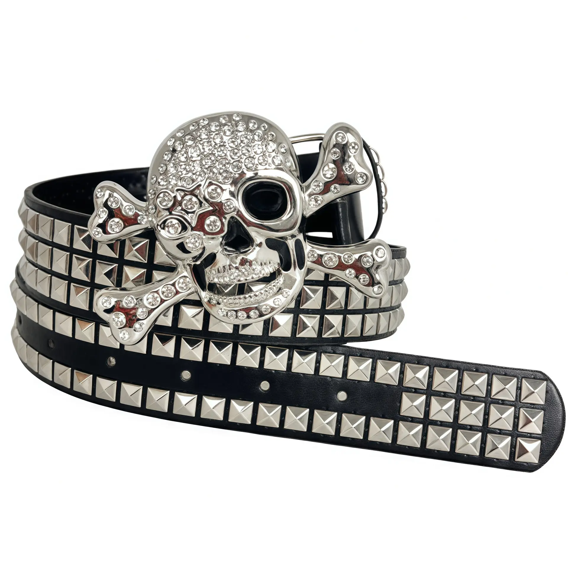 Punk Skull Rhinestone Belt for Men Women - Image 5