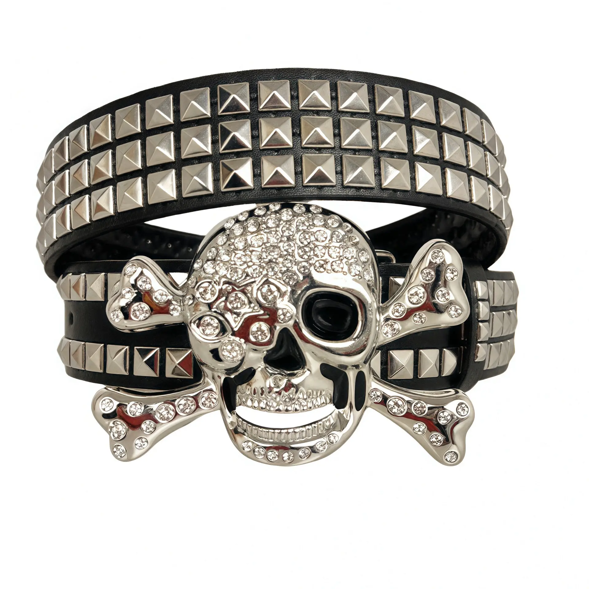 Punk Skull Rhinestone Belt for Men Women — feature 3