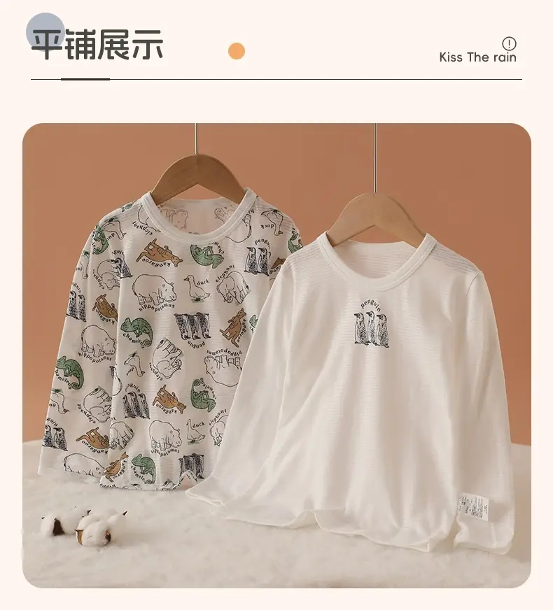 Boys Long Sleeve T-Shirt White Crewneck 2 Pack — feature 13