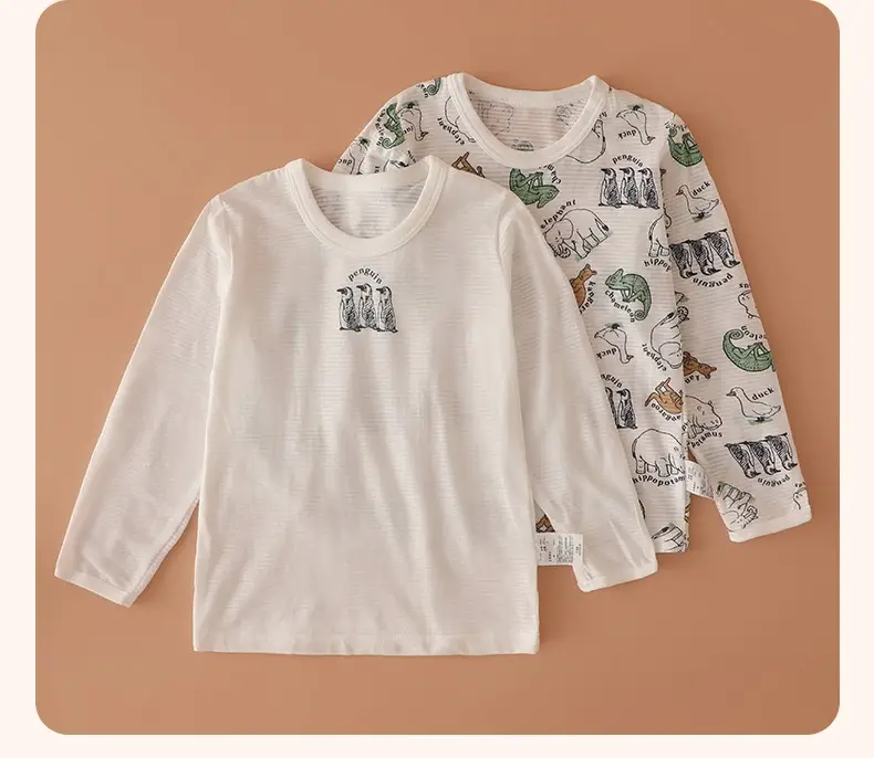 Boys Long Sleeve T-Shirt White Crewneck 2 Pack — feature 14