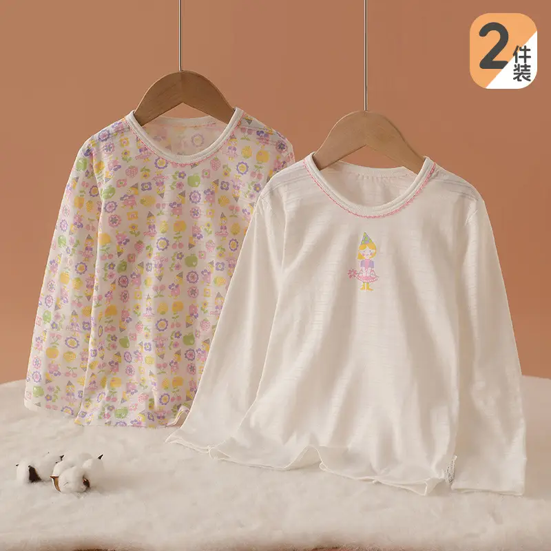 Boys Long Sleeve T-Shirt White Crewneck 2 Pack - Image 12