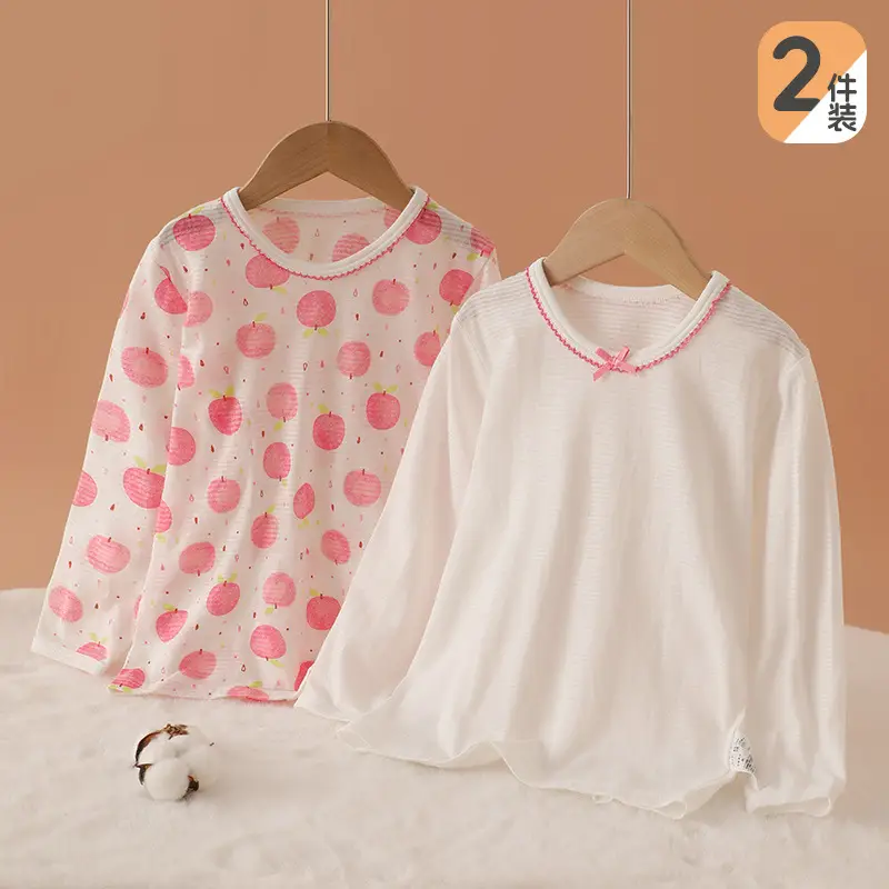 Boys Long Sleeve T-Shirt White Crewneck 2 Pack - Image 5