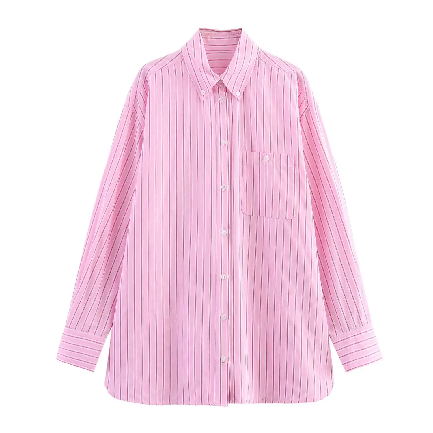 Pink Striped Pajama Pants Set with Belt