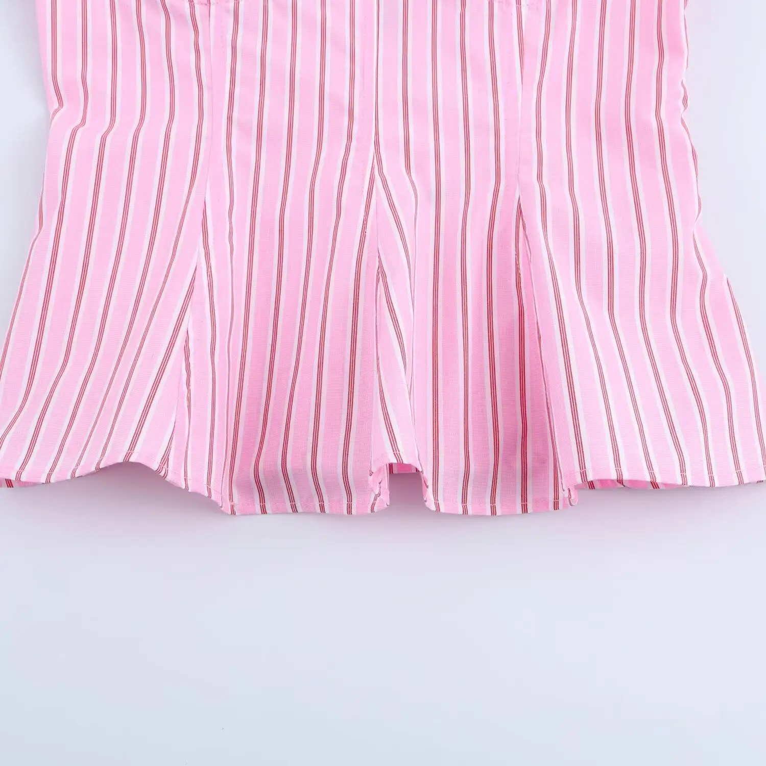 Pink Striped Pajama Pants Set with Belt — feature 10