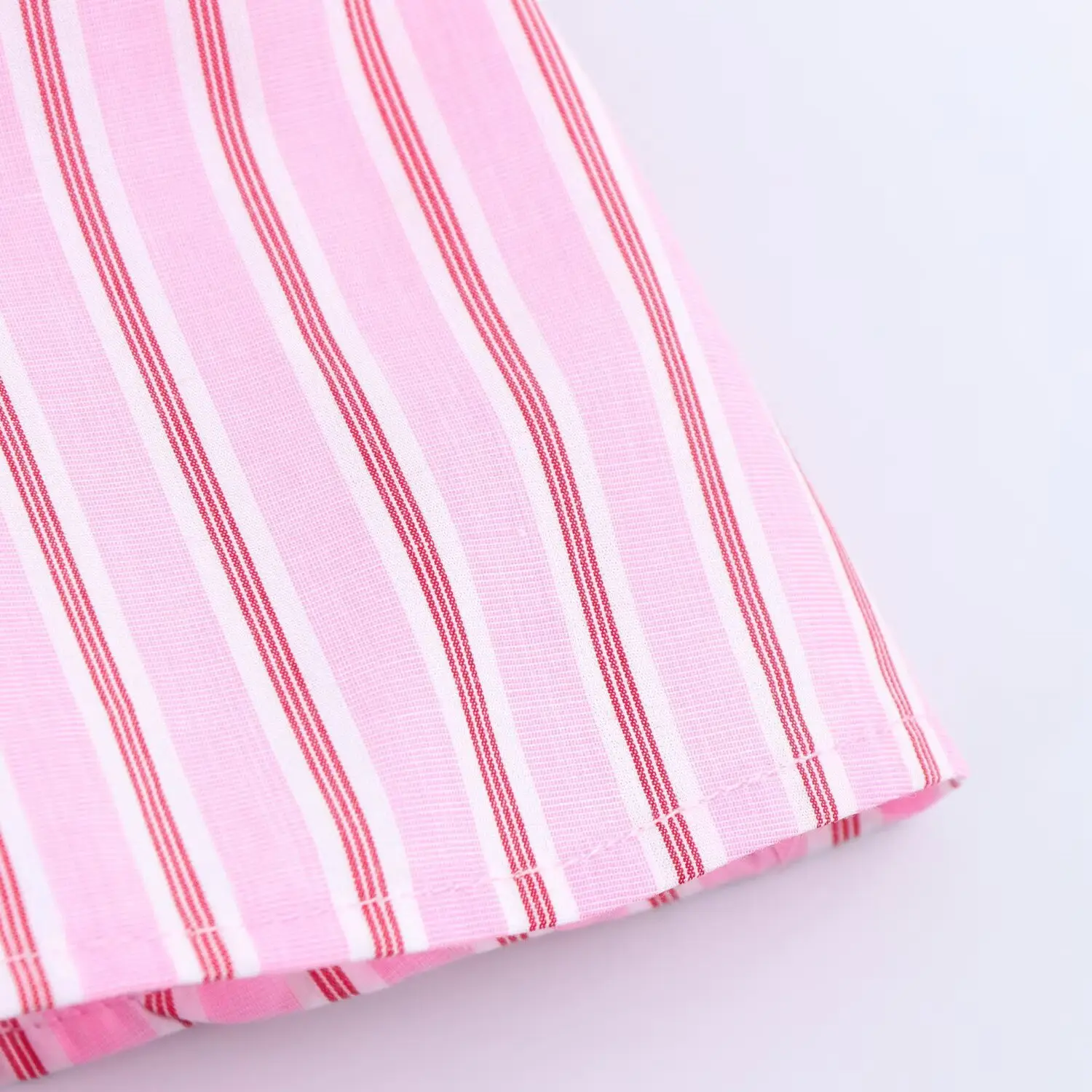 Pink Striped Pajama Pants Set with Belt — feature 11