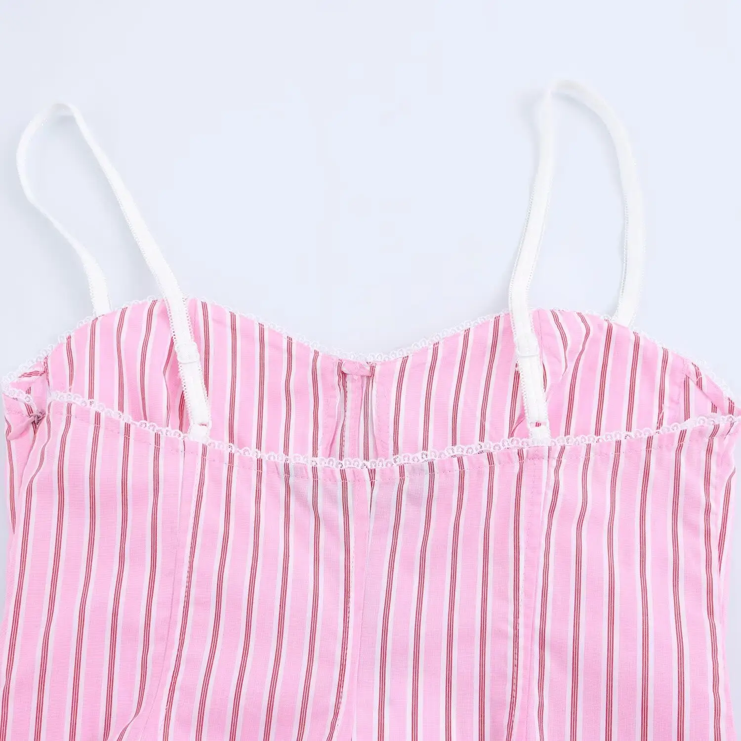 Pink Striped Pajama Pants Set with Belt — feature 13