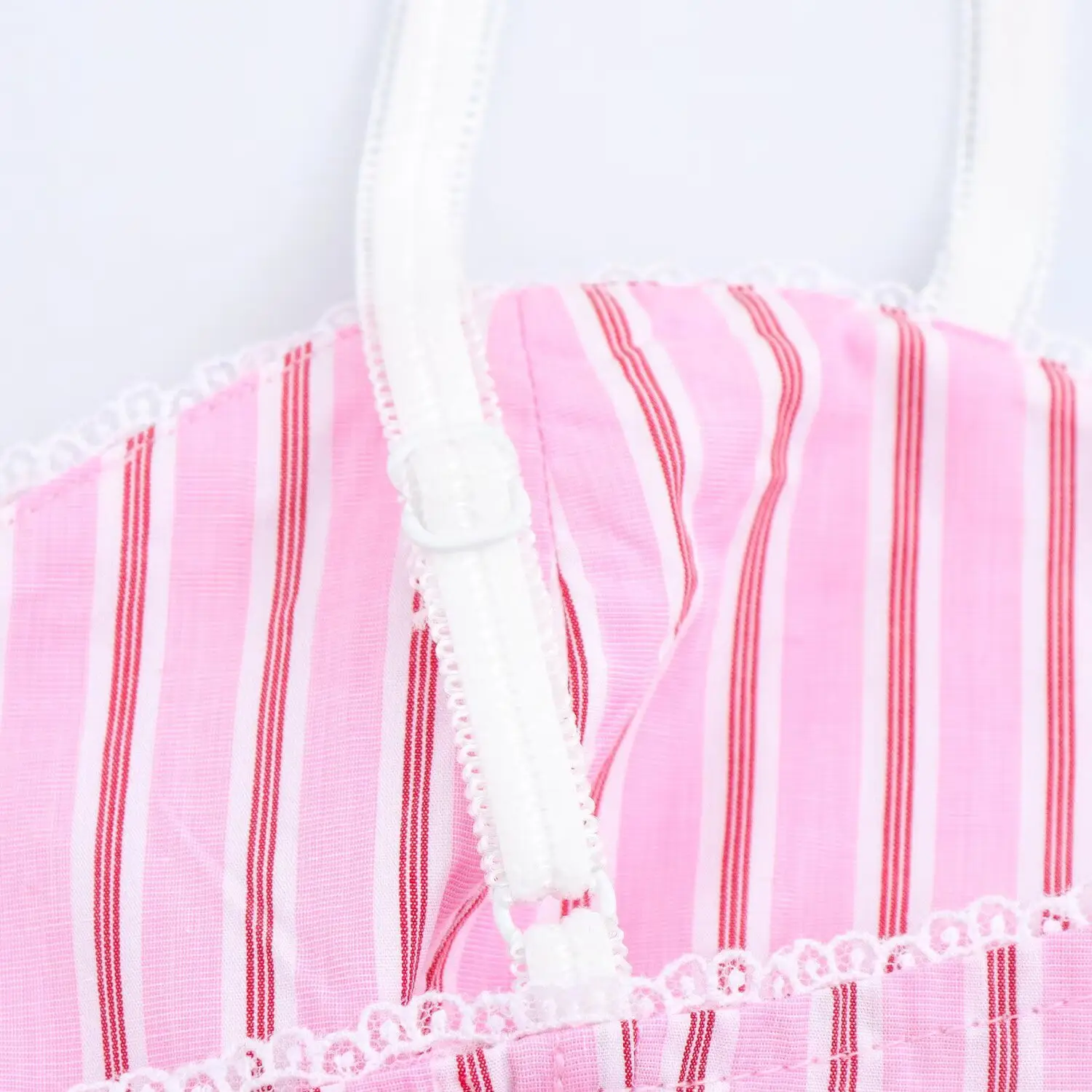 Pink Striped Pajama Pants Set with Belt — feature 14