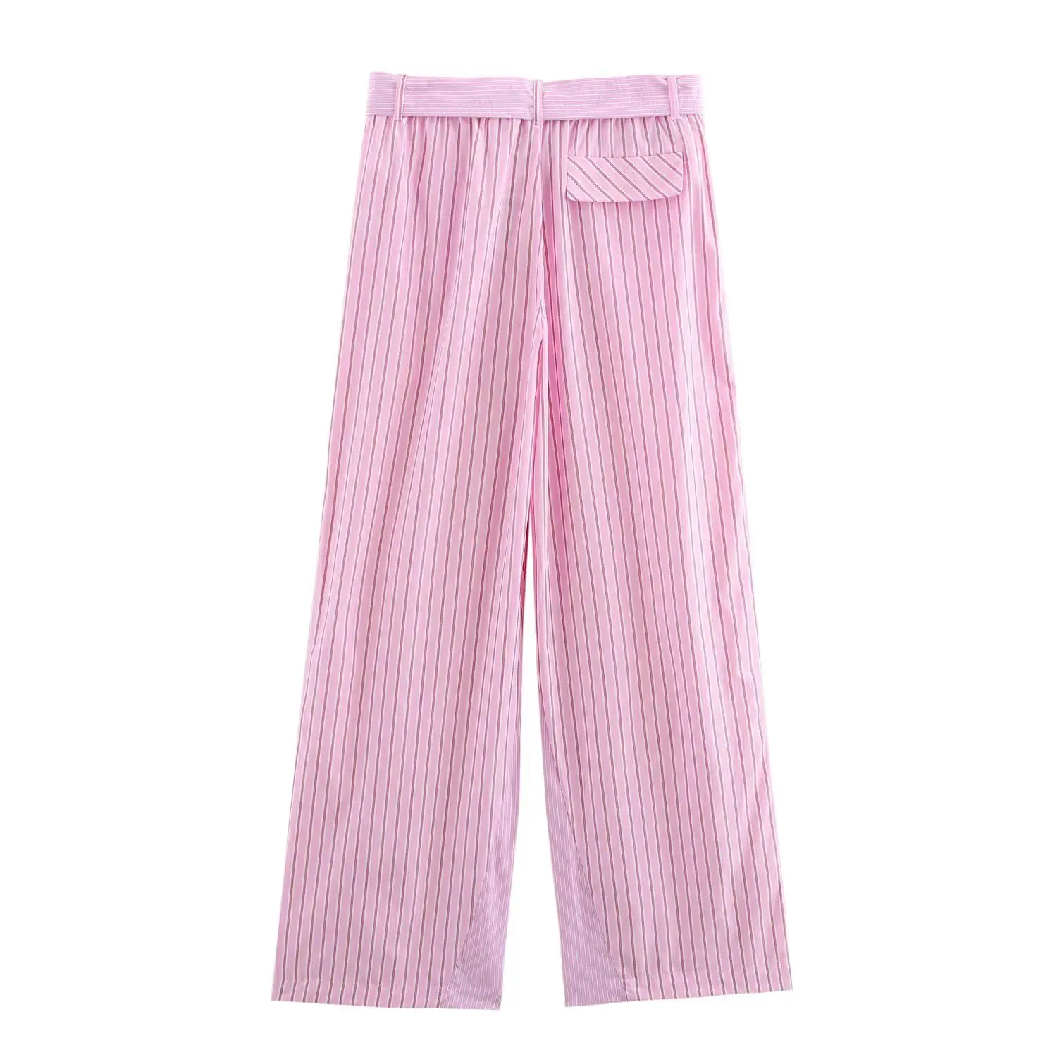 Pink Striped Pajama Pants Set with Belt — feature 26