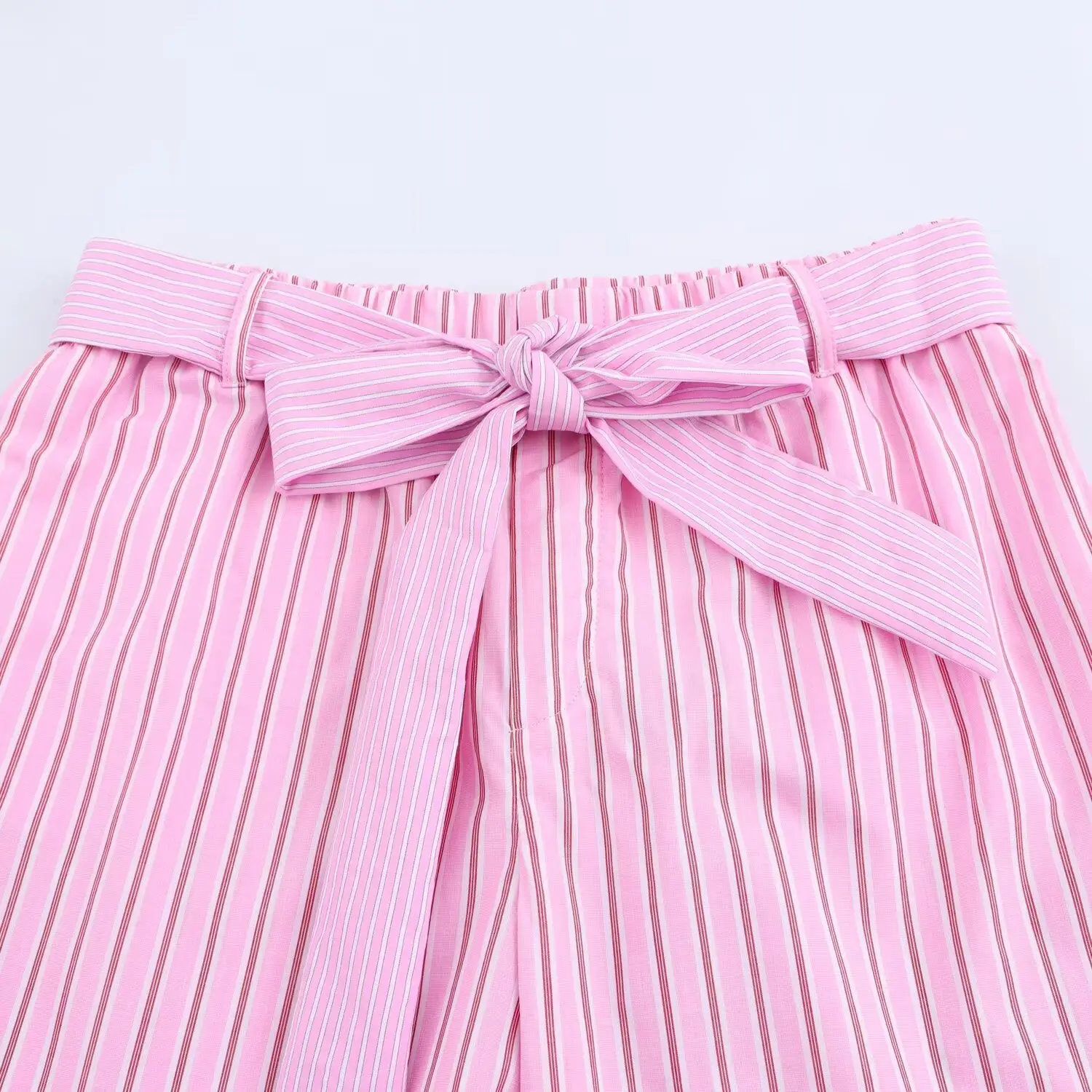 Pink Striped Pajama Pants Set with Belt — feature 27