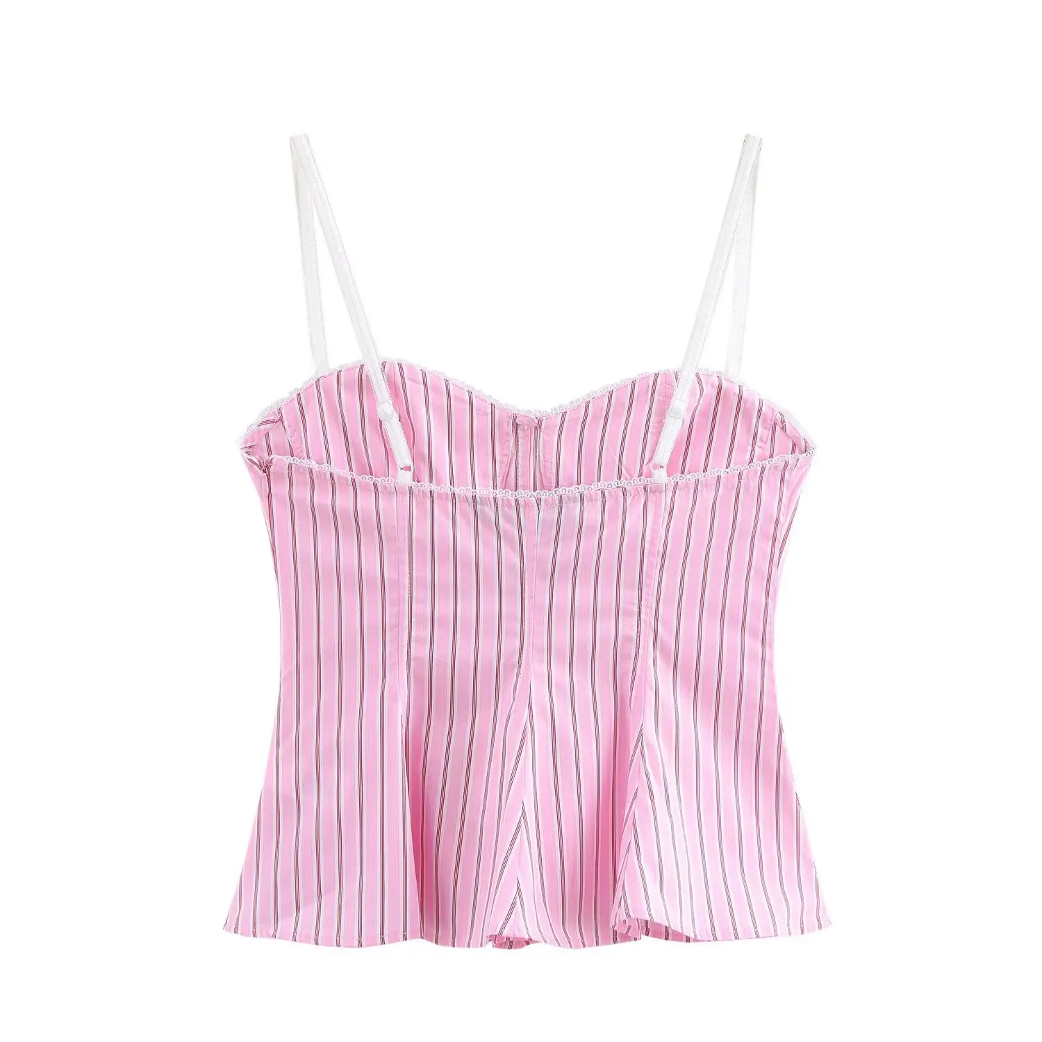 Pink Striped Pajama Pants Set with Belt — feature 6