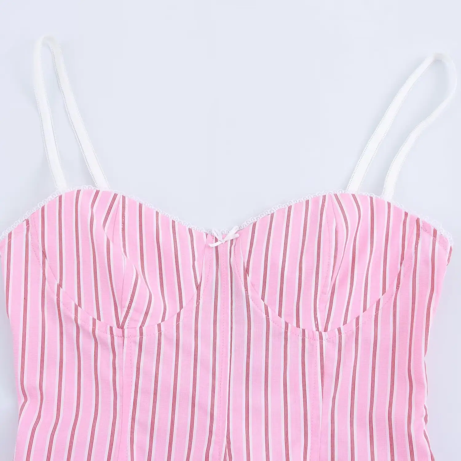 Pink Striped Pajama Pants Set with Belt — feature 7