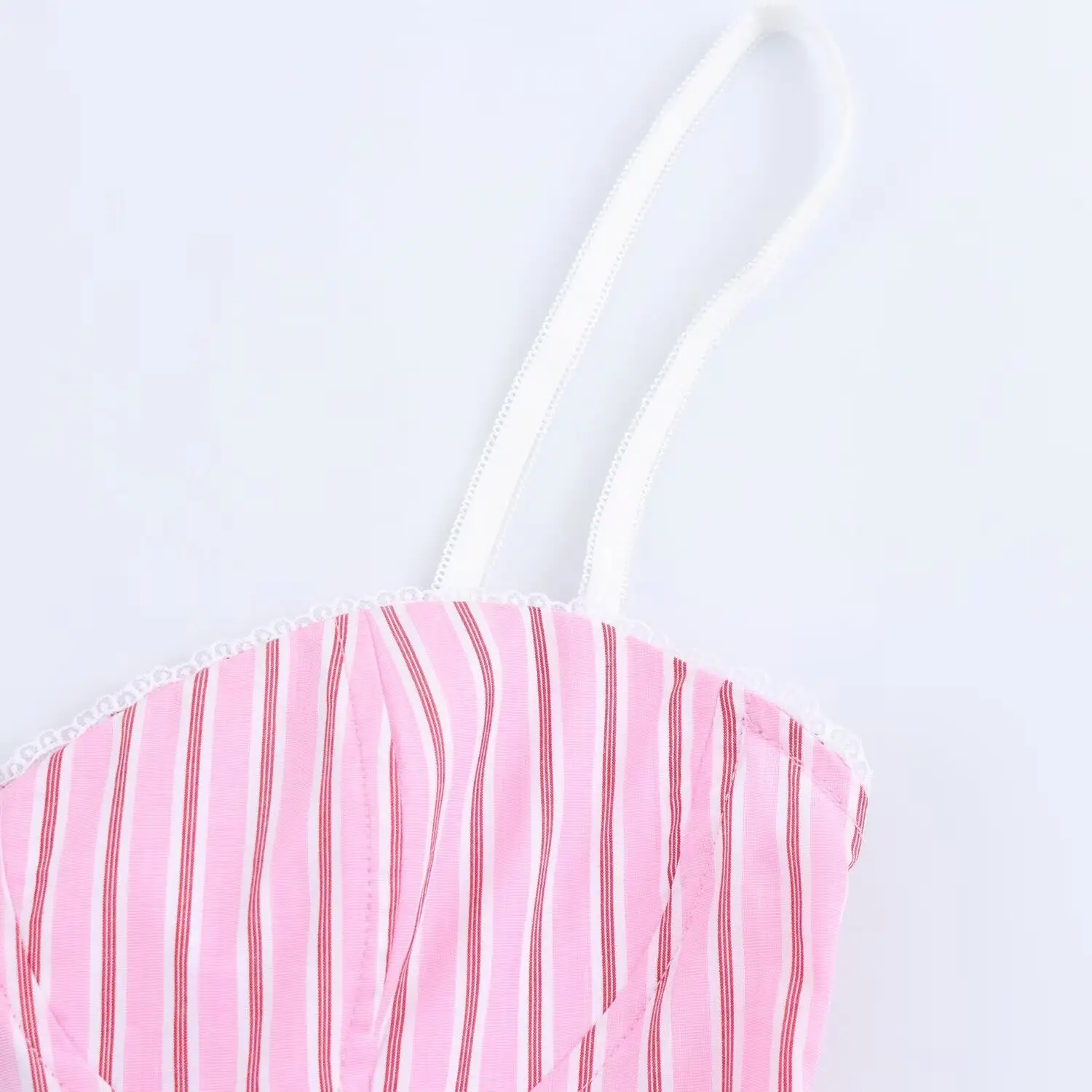 Pink Striped Pajama Pants Set with Belt — feature 8