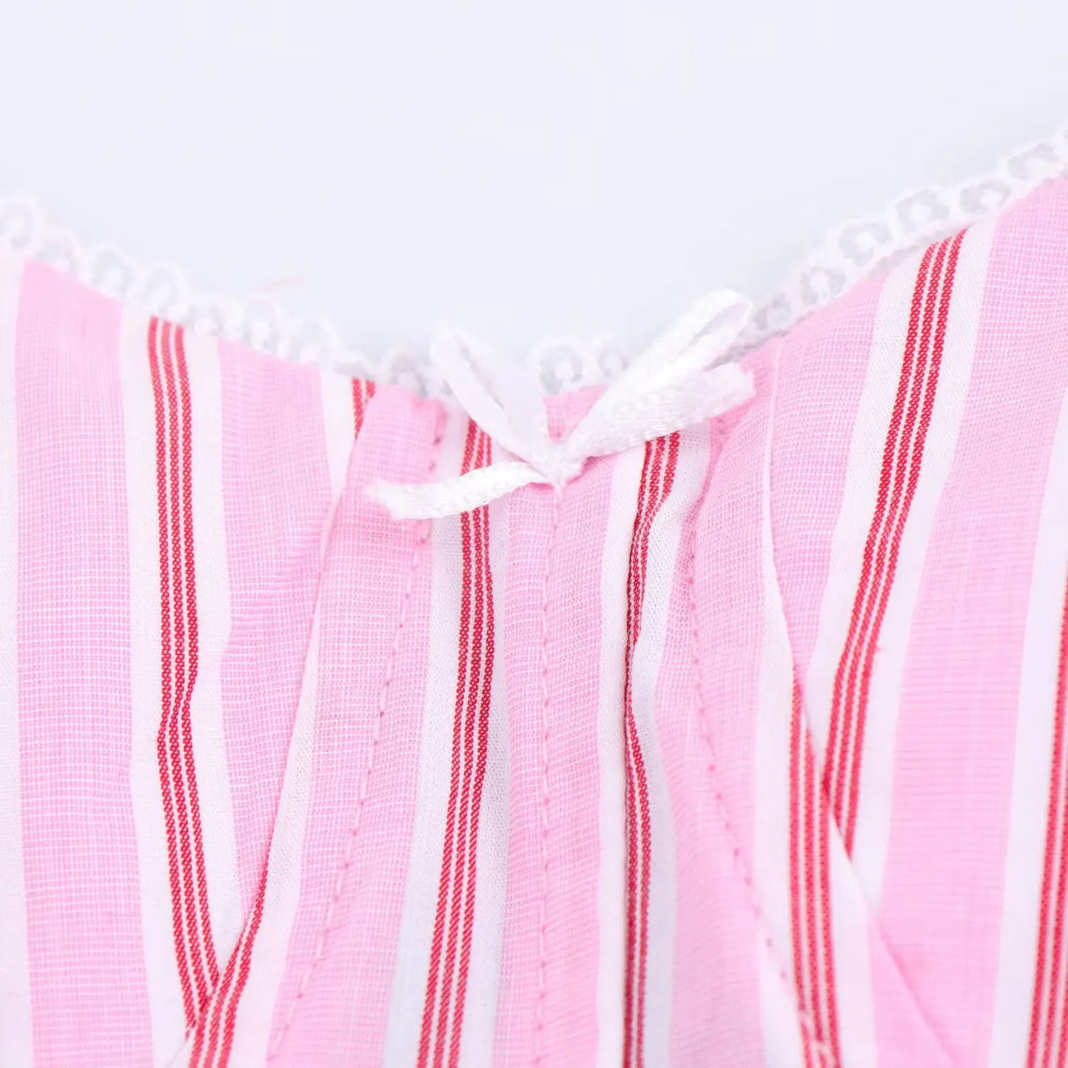 Pink Striped Pajama Pants Set with Belt — feature 9