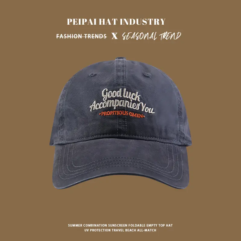 South Korea Embroidered Baseball Cap Couple Spring Summer Street Retro Washed Soft Top Casual Cap Trendy - Image 9