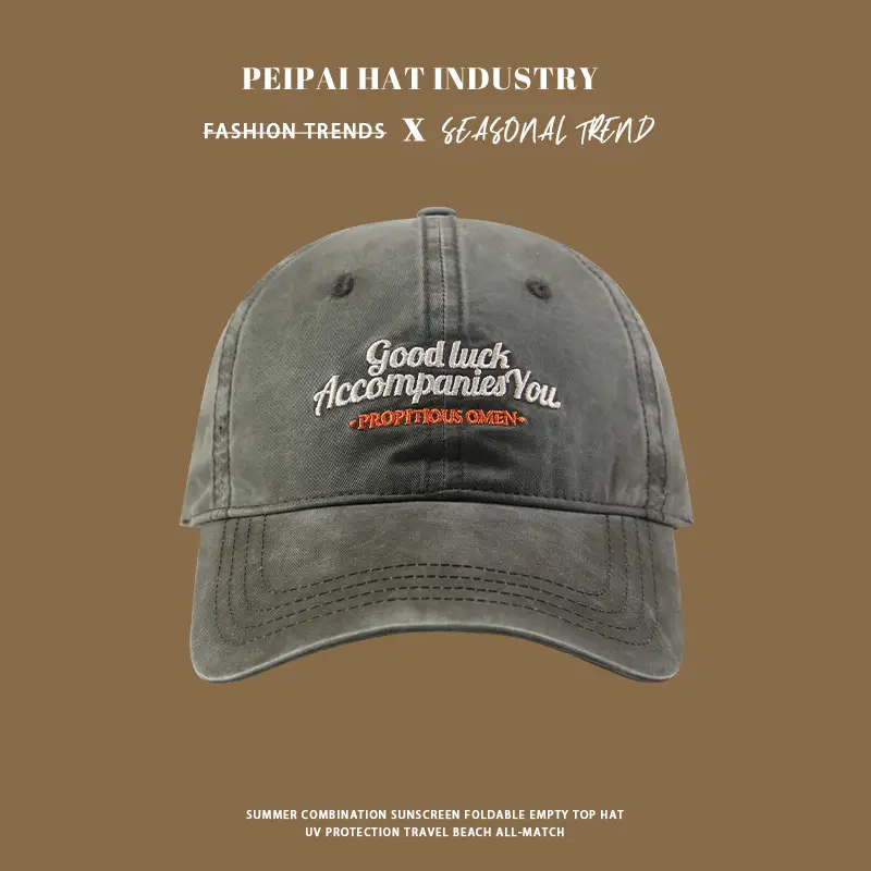 South Korea Embroidered Baseball Cap Couple Spring Summer Street Retro Washed Soft Top Casual Cap Trendy — feature 7