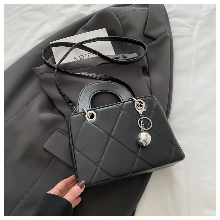Red Quilted Shoulder Bag with Chain Detail — feature 21