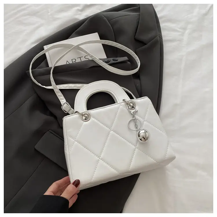Red Quilted Shoulder Bag with Chain Detail — feature 22