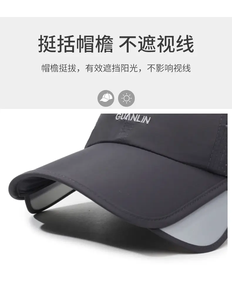 Men Retractable Sunscreen Hat Fishing Outdoor Quick-Drying Cap — feature 2