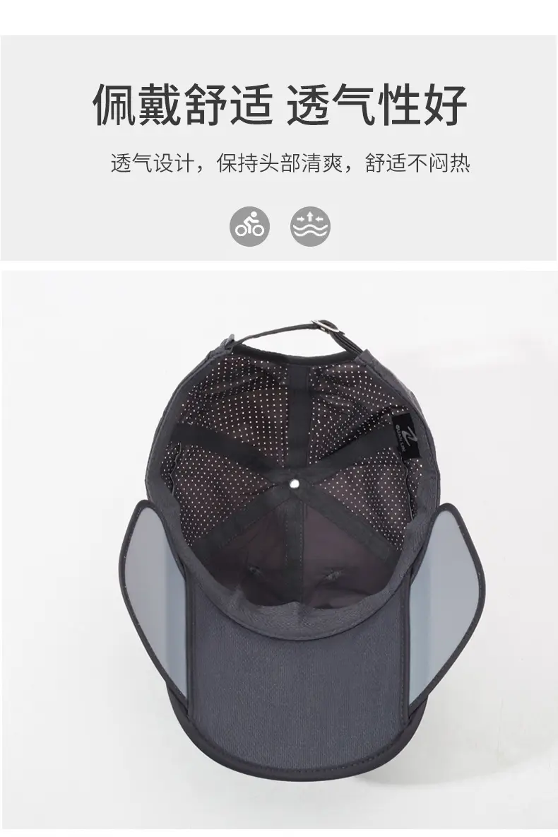 Men Retractable Sunscreen Hat Fishing Outdoor Quick-Drying Cap — feature 5