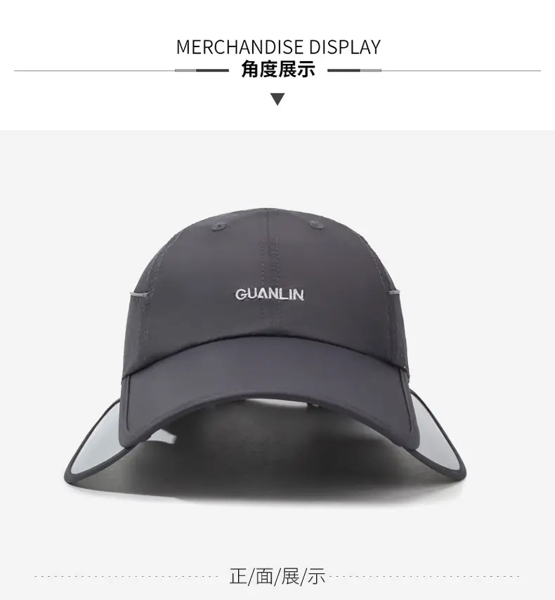 Men Retractable Sunscreen Hat Fishing Outdoor Quick-Drying Cap — feature 9