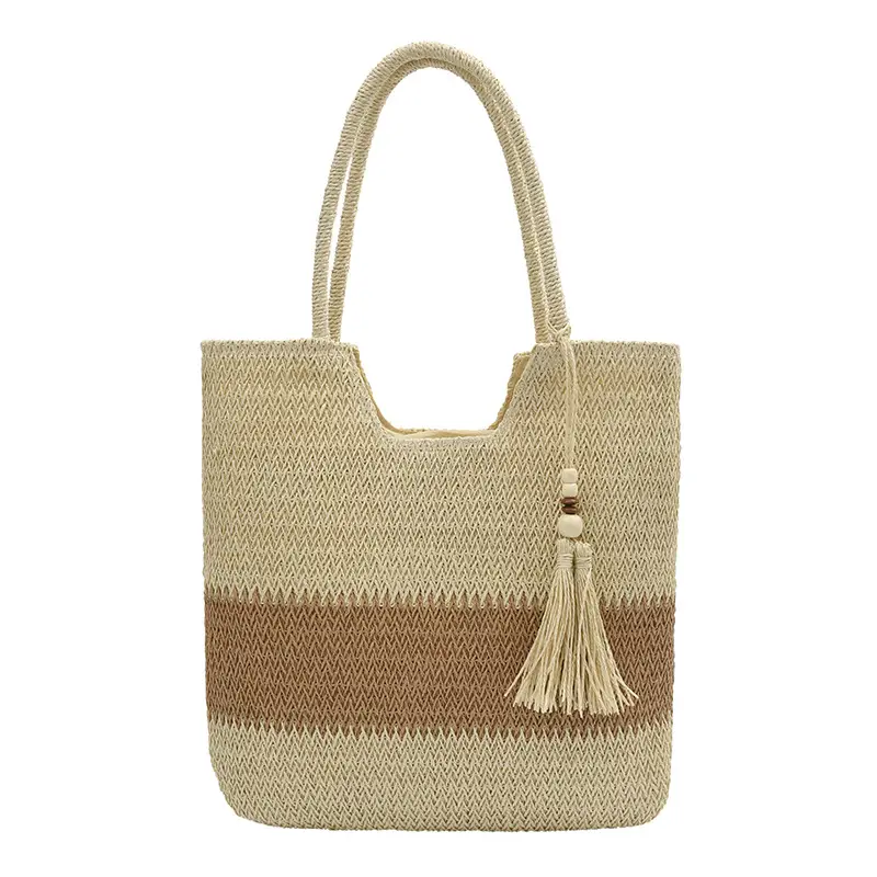 Women's Woven Straw Shoulder Bag Casual Large Capacity - Image 7