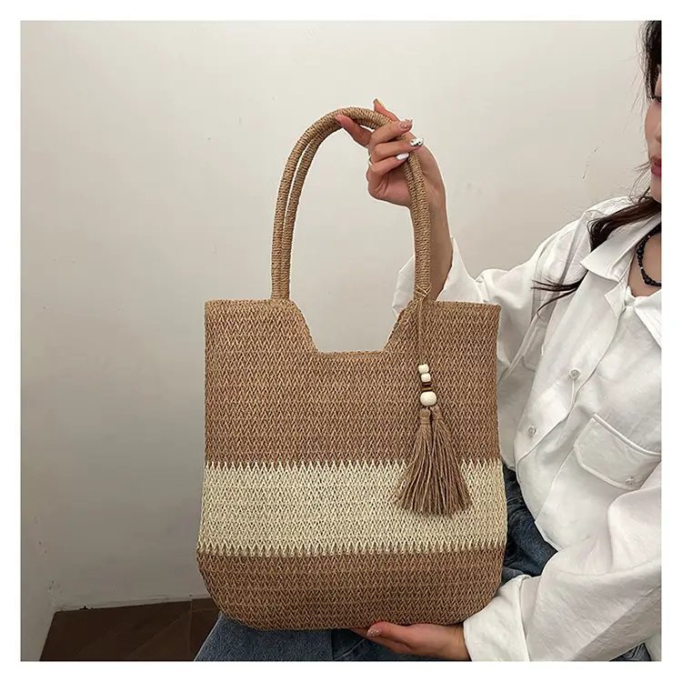 Women's Woven Straw Shoulder Bag Casual Large Capacity — feature 14