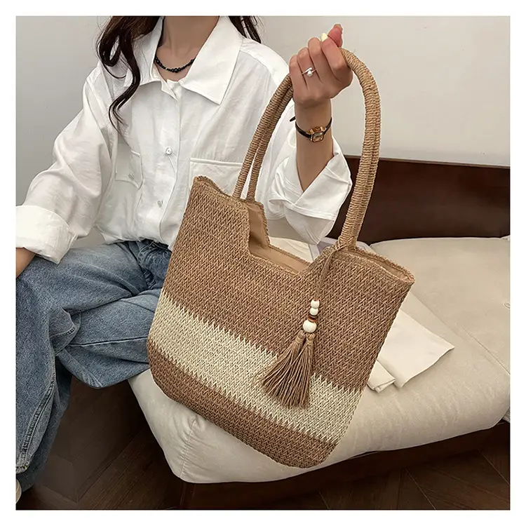 Women's Woven Straw Shoulder Bag Casual Large Capacity — feature 15