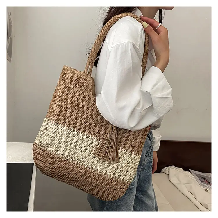Women's Woven Straw Shoulder Bag Casual Large Capacity — feature 16