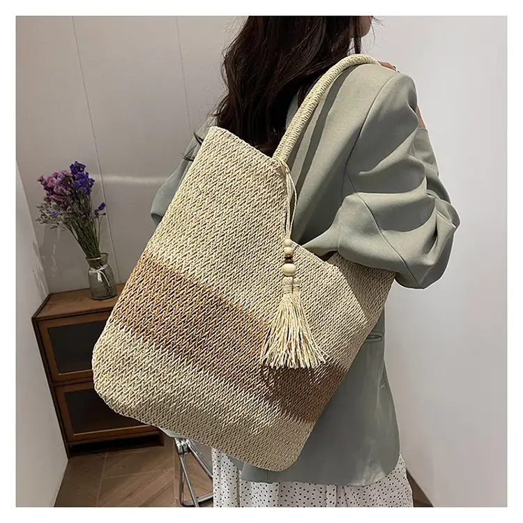 Women's Woven Straw Shoulder Bag Casual Large Capacity — feature 17