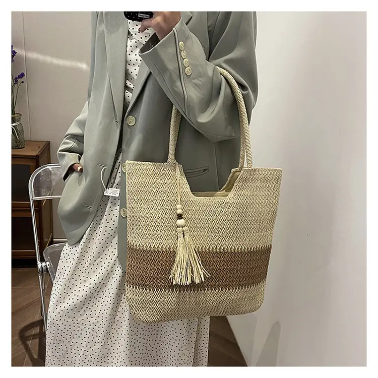 Women's Woven Straw Shoulder Bag Casual Large Capacity — feature 22