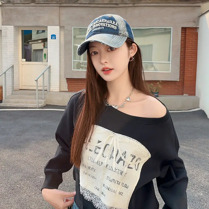 Washed Denim Cap for Girls Summer 2025 - Image 4