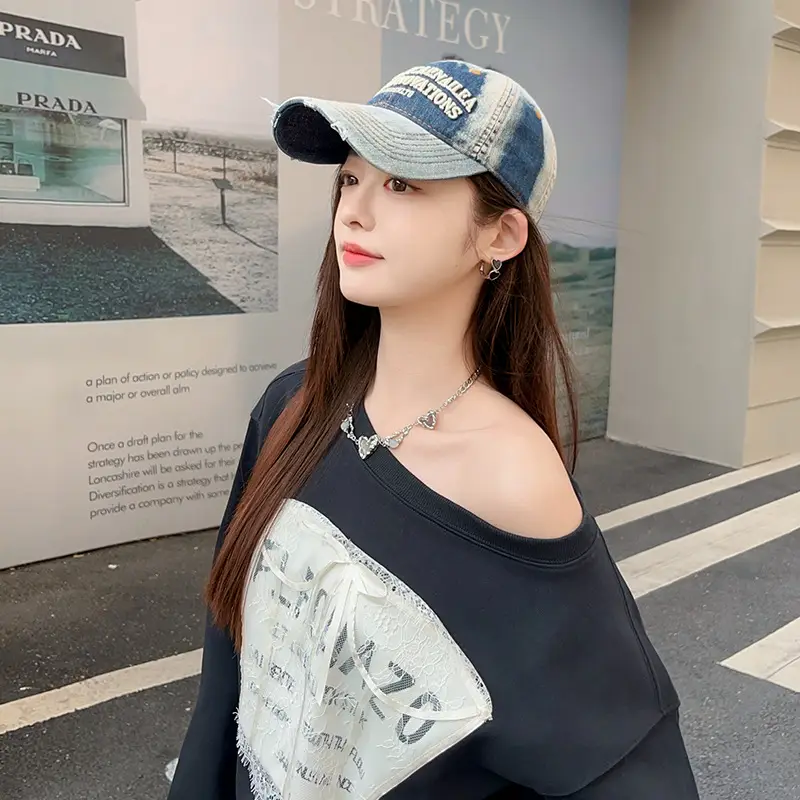 Washed Denim Cap for Girls Summer 2025 - Image 5
