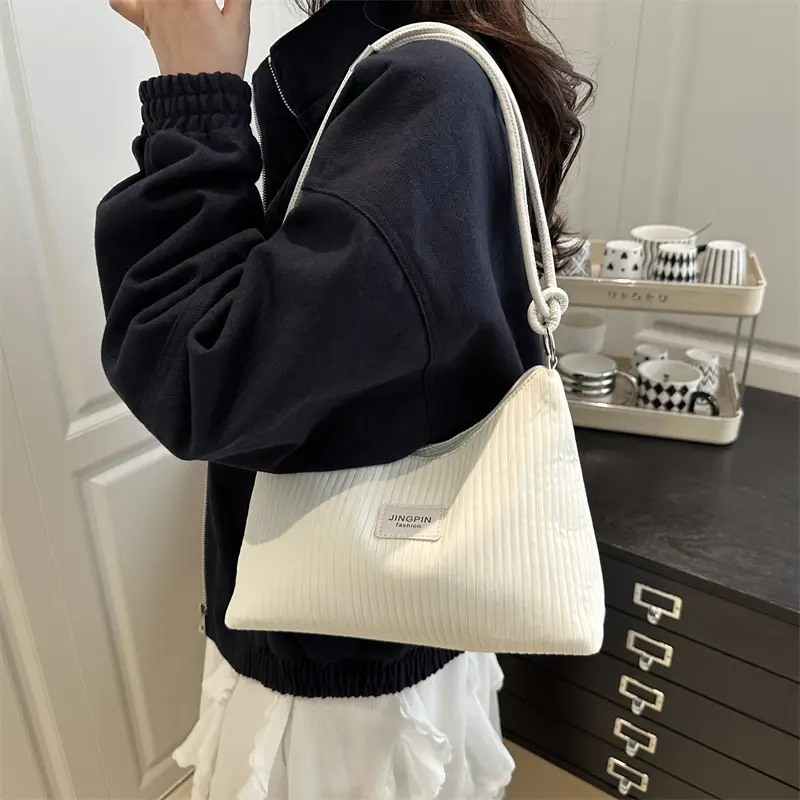 Pink Pleated Shoulder Bag Women Large Capacity 2025 - Image 8