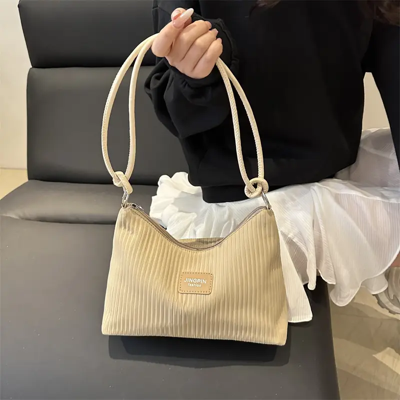 Pink Pleated Shoulder Bag Women Large Capacity 2025 - Image 9