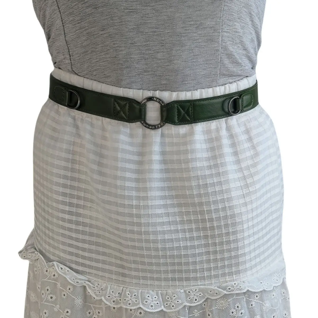 Women's Woven Belt Dress with Extra Wide Trench Coat Belt — feature 1