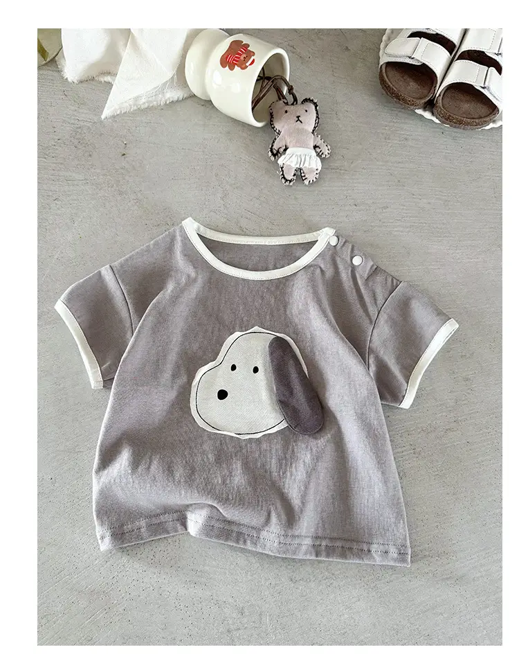 Boys Short Sleeve Cartoon T-Shirt Grey 2026 — feature 10