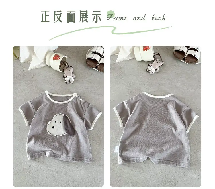 Boys Short Sleeve Cartoon T-Shirt Grey 2026 — feature 7