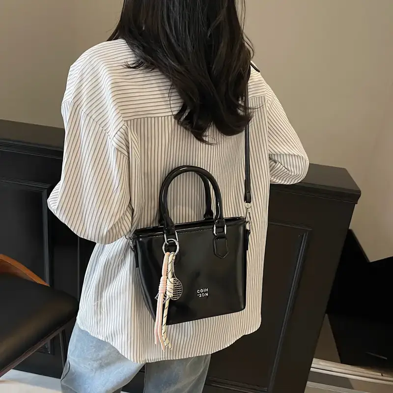 Light Blue Shoulder Bag with Crossbody Strap for Women - Image 8