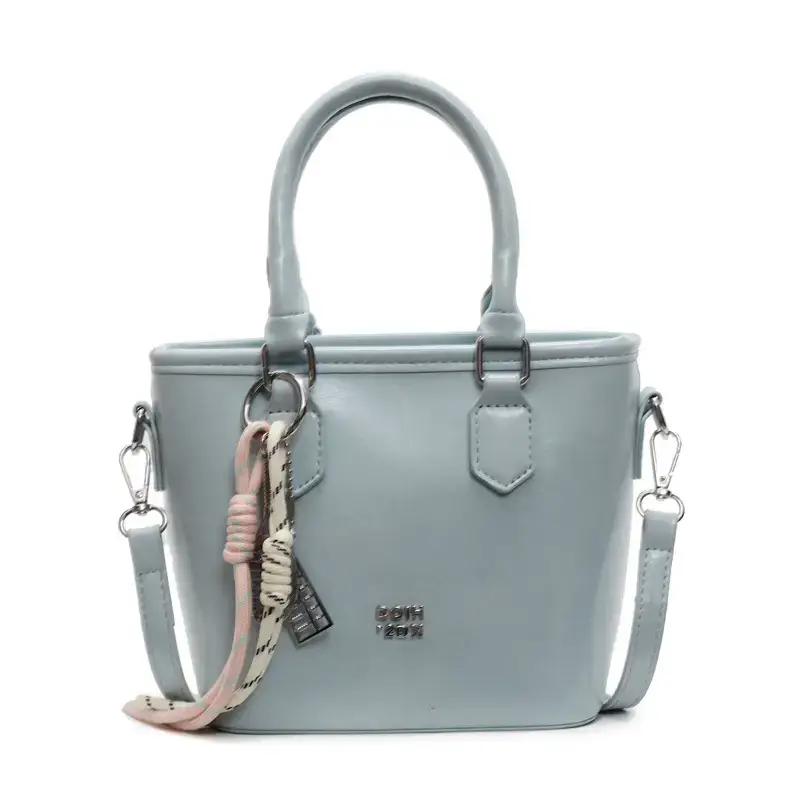 Light Blue Shoulder Bag with Crossbody Strap for Women - Image 3