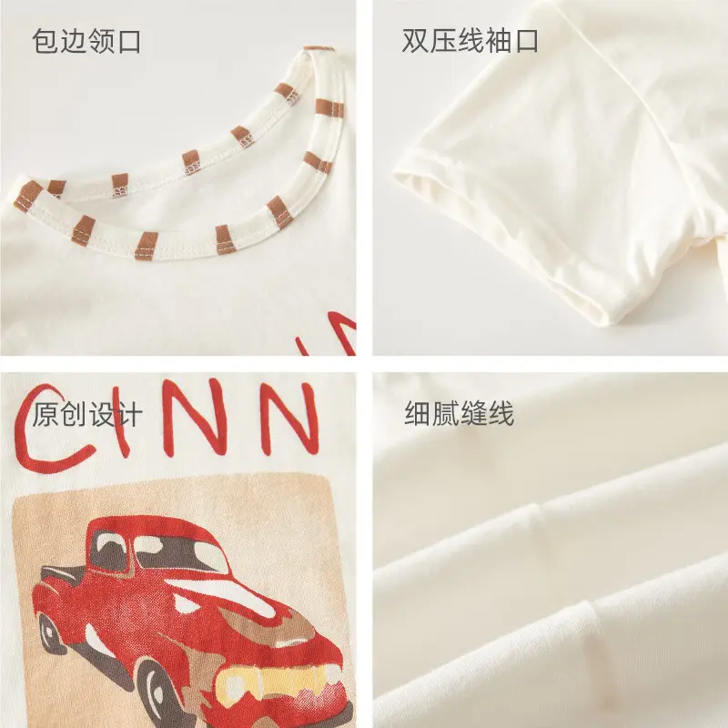 Baby Cotton Top T-Shirt Short Sleeve Breathable Summer