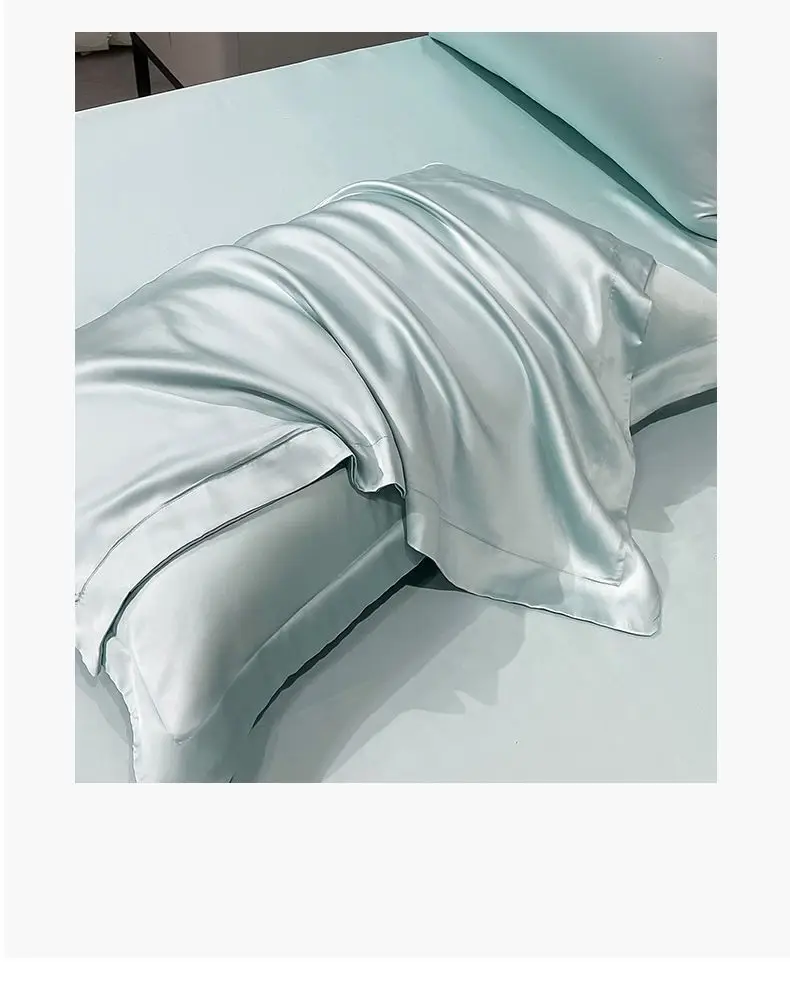 Class a 100-Count Tencel Pillowcase Summer Cool Silk Beauty Pillowcase Pure Color Ice Silk Pillowcase 48X74Cm — feature 4