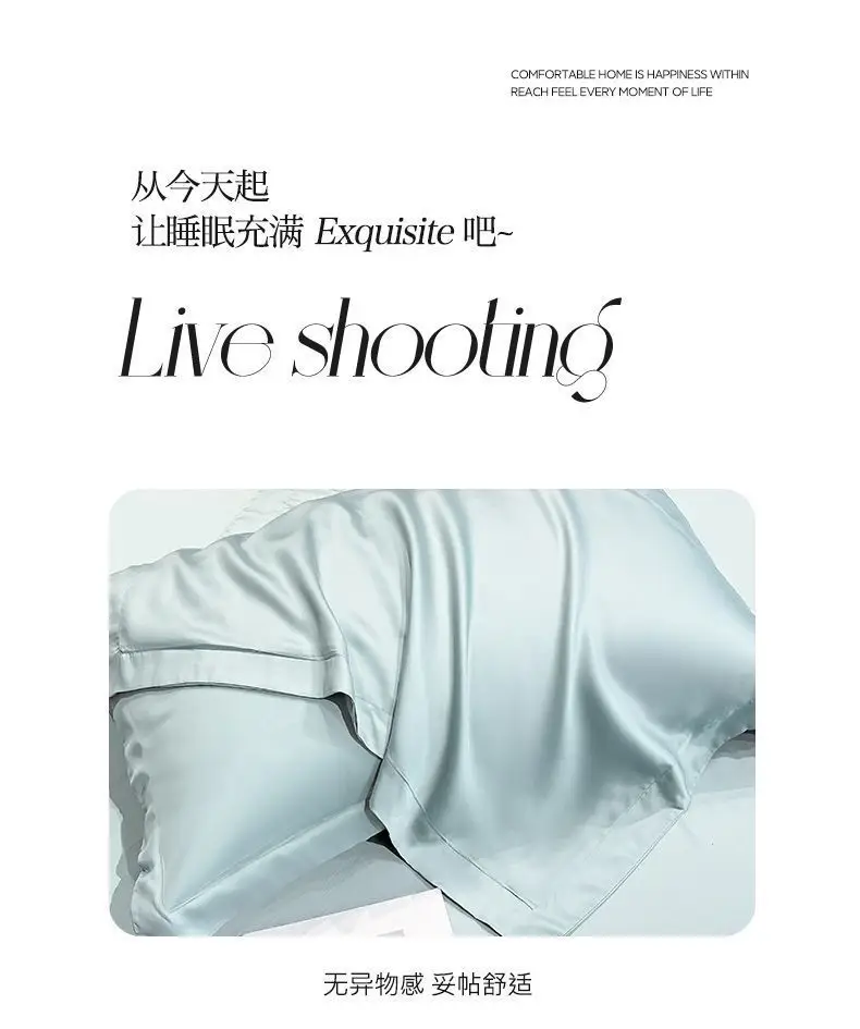 Class a 100-Count Tencel Pillowcase Summer Cool Silk Beauty Pillowcase Pure Color Ice Silk Pillowcase 48X74Cm — feature 6