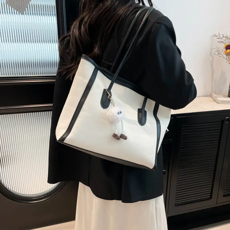 Women's Blue Canvas Shoulder Bag with Cute Design - Image 10