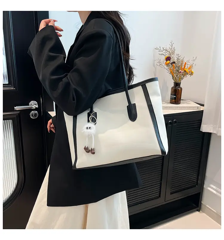 Women's Blue Canvas Shoulder Bag with Cute Design — feature 18