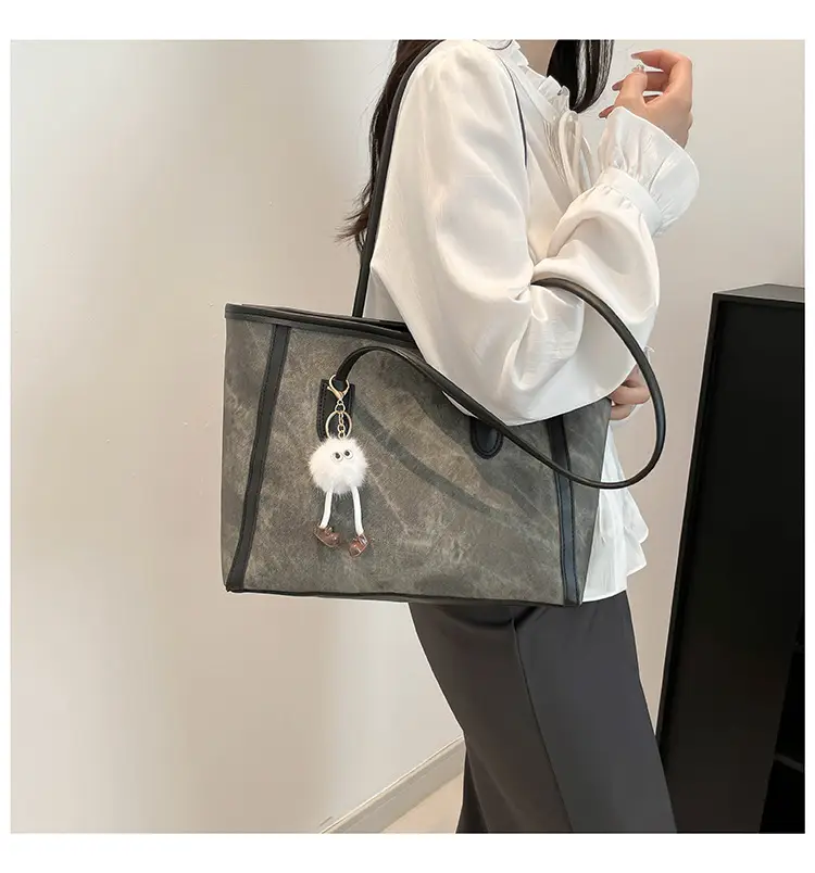 Women's Blue Canvas Shoulder Bag with Cute Design — feature 27