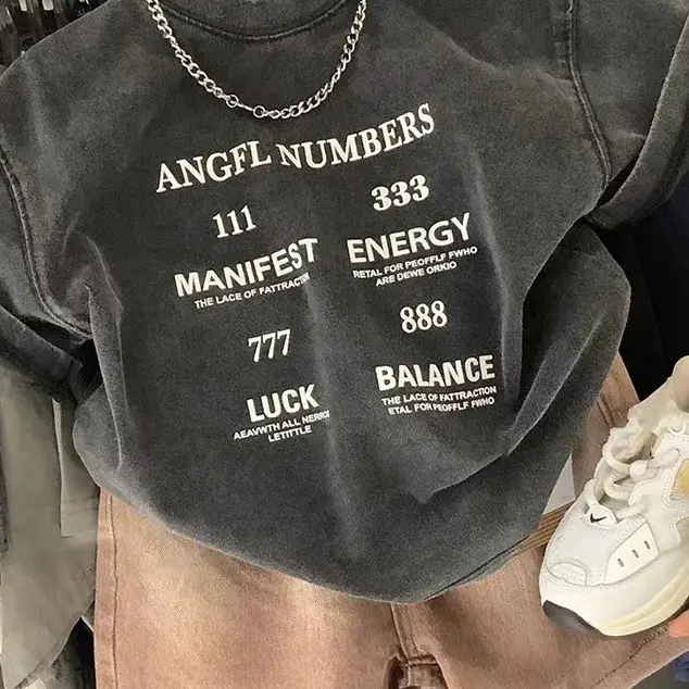 Boys T-Shirt Angl Numbers 2025 Summer Korean Style