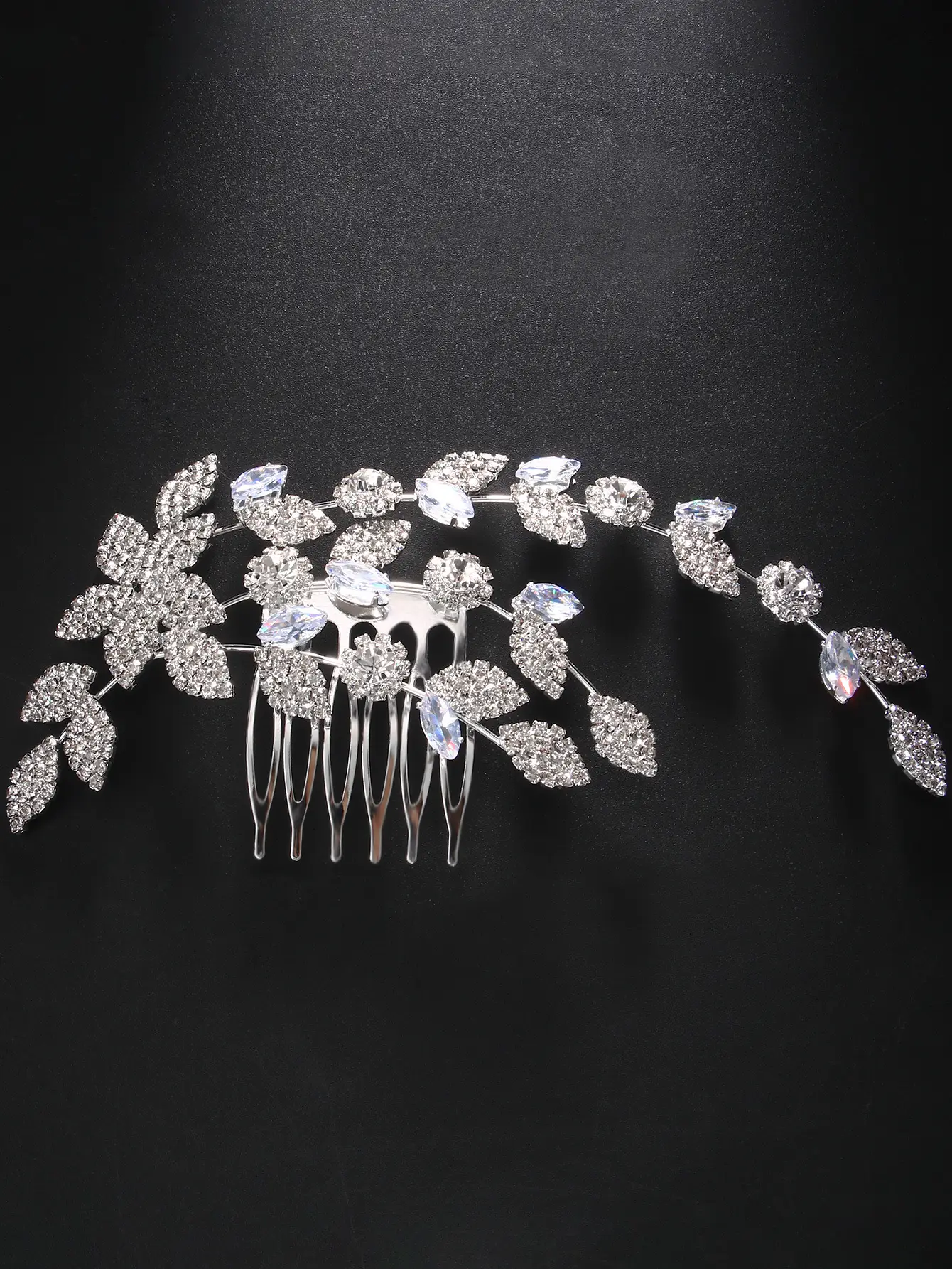 Golden Rhinestone Leaf Hairpin for Bridal Accessories — feature 5