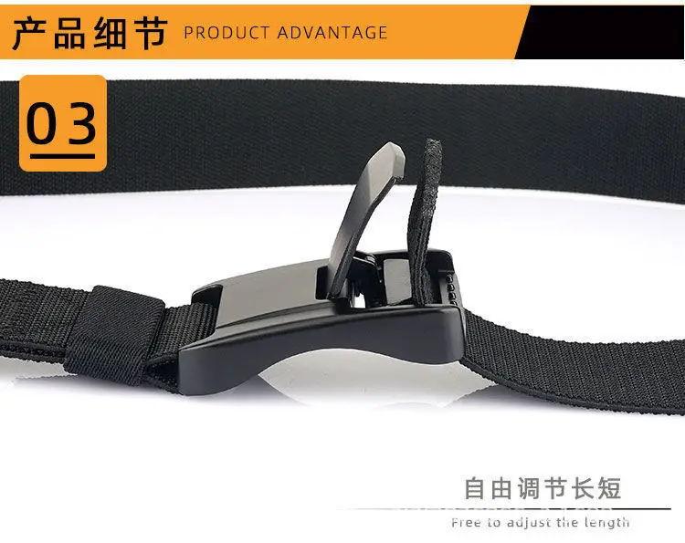 Men's Cross-Border Aluminum Buckle Belt Tan Nylon Tactical — feature 13